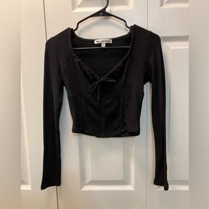 Wallflower Women’s Long Sleeve Bustier Detail Top - Size M